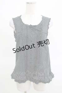 PINK HOUSE / ドットフリルノースリーブブラウス Free ブラック H-25-03-14-069-LO-BL-NS-ZH