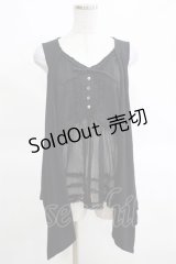 PINK HOUSE / ドットチュール切替カットベスト Free ブラック H-25-03-14-070-LO-TO-NS-ZH