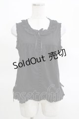 PINK HOUSE / ノースリーブフリルブラウス Free ブラック H-25-03-14-071-LO-BL-NS-ZH