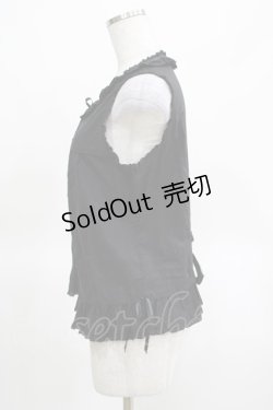 画像2: PINK HOUSE / ノースリーブフリルブラウス Free ブラック H-25-03-14-071-LO-BL-NS-ZH