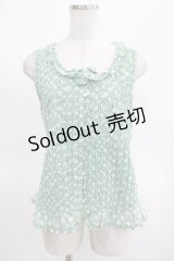 PINK HOUSE / ドットフリルノースリーブブラウス Free ミント H-25-03-14-072-LO-BL-NS-ZH