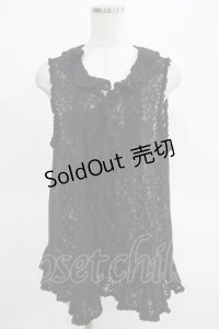 PINK HOUSE / 総レースフリルベスト Free ブラック H-25-03-14-073-LO-TO-NS-ZH