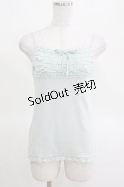 画像1: PINK HOUSE / ドットチュールフリルキャミソール M ミント H-25-03-14-077-LO-TO-NS-ZH