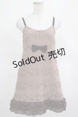Emily Temple cute / 水玉＆リボンジャガードノースリーブワンピース  ブラウン H-25-03-15-029-ET-OP-KB-ZH