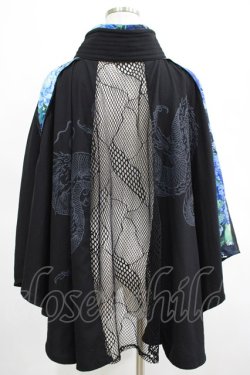 画像3: Qutie Frash / メッシュ切替ポンチョ  黒×青 H-25-03-15-036-QU-JA-KB-ZH