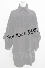 Na+H / フリルシャツワンピース  黒 H-25-03-15-038-PU-OP-KB-ZH