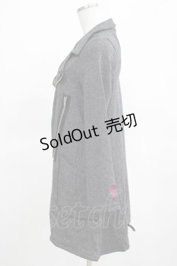 画像2: ALGONQUINS / ライダースカラーロングカーディガン  ブラックラメ H-25-03-15-050-AL-TO-KB-ZH
