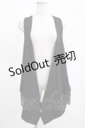 Sixh / バックZIPロングジレ  黒 H-25-03-15-052-HN-TO-KB-ZH