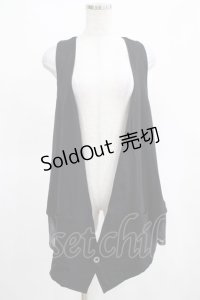 Sixh / バックZIPロングジレ  黒 H-25-03-15-052-HN-TO-KB-ZH