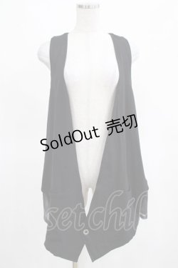 画像1: Sixh / バックZIPロングジレ  黒 H-25-03-15-052-HN-TO-KB-ZH