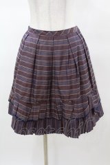 Jane Marple / ヴィンテージストライプのリボンスカート M ワイン H-25-03-15-1035-JM-SK-KB-ZH