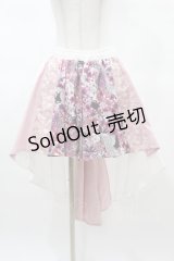 Qutie Frash / 和柄プリーツスカート  ピンク H-25-03-15-1036-QU-SK-KB-ZH