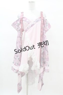 画像1: Qutie Frash / オフショル着物カーディガン  ピンク H-25-03-15-1010-QU-TO-KB-ZH