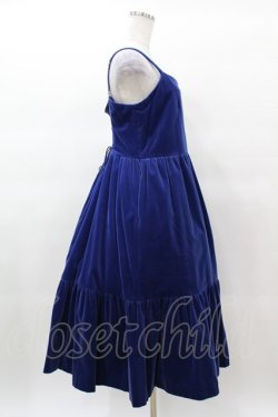画像3: Jane Marple / コットンベルベットストラップドレス  ロイヤルブルー H-25-03-15-1017-JM-OP-KB-ZT082