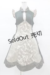 Qutie Frash / チャイナワンピース  カーキ×ゴールド H-25-03-15-1019-QU-OP-KB-ZH