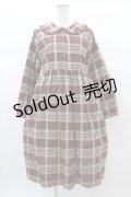 merry jenny / フリルカラーチェックワンピース  レッド H-25-03-15-1024-LO-OP-KB-ZH