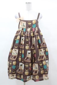Leur Getter / Chaton chocolatリボンブローチ付きキャミワンピース  ブラウン H-25-03-15-1025-LU-OP-KB-ZH