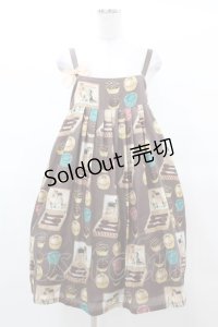 Leur Getter / Chaton chocolatリボンブローチ付きキャミワンピース  ブラウン H-25-03-15-1025-LU-OP-KB-ZH