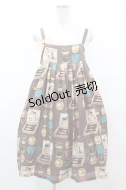画像1: Leur Getter / Chaton chocolatリボンブローチ付きキャミワンピース  ブラウン H-25-03-15-1025-LU-OP-KB-ZH