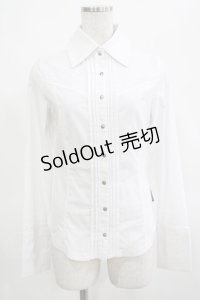 Ozz Croce / 刺繍ピンタックブラウス  白 H-25-03-15-067-OO-BL-KB-ZH