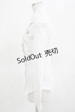 画像2: Ozz oneste / 薔薇刺繍タイ付ブラウス  白 H-25-03-15-068-OO-BL-KB-ZH