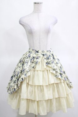 画像1: ATELIER PIERROT / フロントバッスル・ガーデンスカート  オフ H-25-03-15-009-EL-SK-KB-ZH
