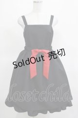 MILK / Ribbonベルトジャンパースカート  ブラック×レッドリボン H-25-03-15-011-ML-OP-KB-ZH