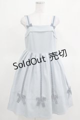 Melody BasKet / Ribbon treeジャンパースカート M サックス H-25-03-15-014-LO-OP-KB-ZH