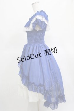 画像2: ATELIER PIERROT / オフショルダーシャーリングワンピース  青×白 H-25-03-15-002-EL-OP-KB-ZH