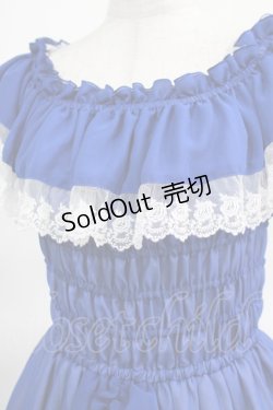 画像4: ATELIER PIERROT / オフショルダーシャーリングワンピース  青×白 H-25-03-15-002-EL-OP-KB-ZH