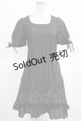 MIHO MATSUDA / ラメストライプワンピース  黒 H-25-03-15-024-GO-OP-KB-ZH