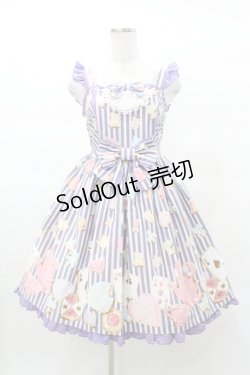 画像1: Angelic Pretty / Wonder Cookieジャンパースカート Free ブルー H-25-03-16-036-AP-OP-NS-ZH
