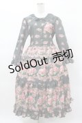 ANGELIQUE ROSA / ローズプリントロングワンピース Free グリーン H-25-03-16-041-LO-OP-NS-ZH