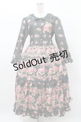 ANGELIQUE ROSA / ローズプリントロングワンピース Free グリーン H-25-03-16-041-LO-OP-NS-ZH