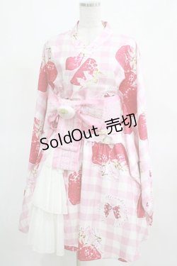 画像1: To Alice / いちご姫浴衣セット M ピンク H-25-03-16-1001-LO-OP-NS-ZH