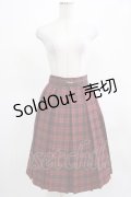 F&A / チェーンビット使いチェックプリーツスカート Free RED H-25-03-16-1028-LO-SK-NS-ZH