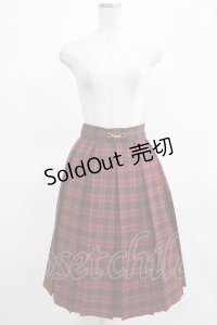 F&A / チェーンビット使いチェックプリーツスカート Free RED H-25-03-16-1028-LO-SK-NS-ZH