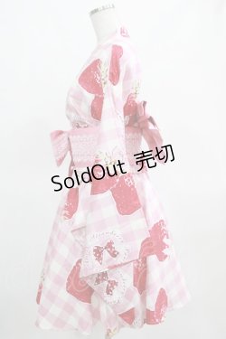 画像2: To Alice / いちご姫浴衣セット M ピンク H-25-03-16-1001-LO-OP-NS-ZH