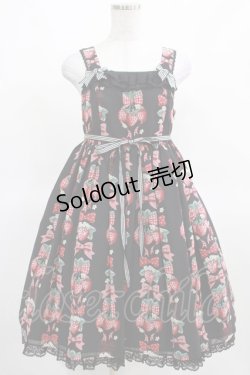 画像1: Angelic Pretty / Strawberry Dollジャンパースカート Free ブラック H-25-03-16-1005-AP-OP-NS-ZH