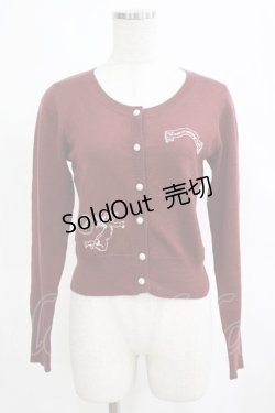 画像1: Fi.n.t / エンジェル刺繍カーディガン Free ワイン H-25-03-16-1056-CA-TO-NS-ZH