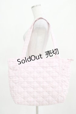 画像1: m petit by misako / キルティングトートバッグ  ピンク H-25-03-16-1060-LO-BG-NS-ZH