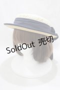 Fi.n.t / レースリボンストローハット  オフ/ネイビー H-25-03-16-1072-CA-AC-NS-ZH