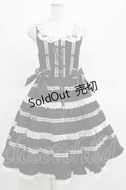 画像1: BABY,THE STARS SHINE BRIGHT / Maison de Petite Rubanジャンパースカート Free ブラック/オフ白 H-25-03-16-1015-BA-OP-NS-ZH