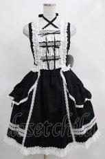 画像1: BABY,THE STARS SHINE BRIGHT / キュドパリジャンパースカート Free ブラック/オフ白 H-25-03-16-1016-BA-OP-NS-ZH (1)