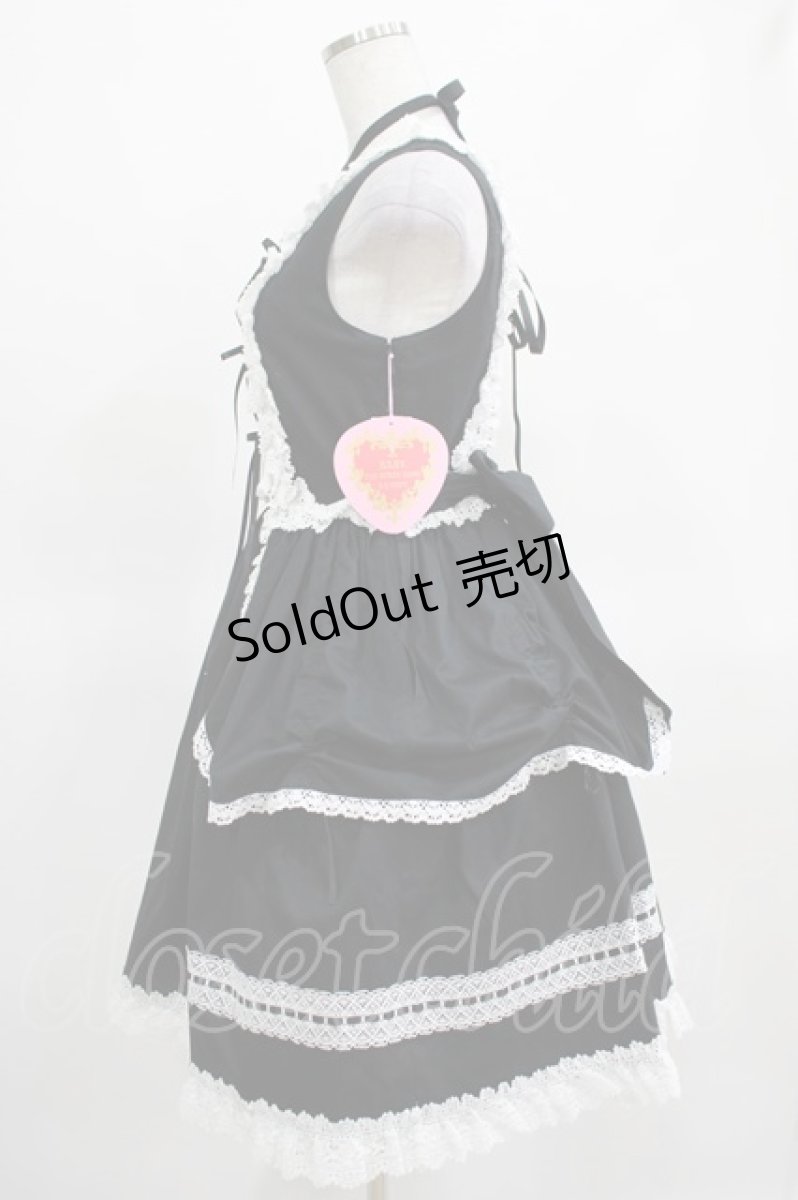 画像2: BABY,THE STARS SHINE BRIGHT / キュドパリジャンパースカート Free ブラック/オフ白 H-25-03-16-1016-BA-OP-NS-ZH (2)