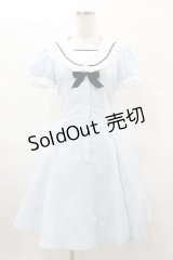 Innocent World / UVカットストライプセーラーワンピース Free サックス H-25-03-16-023-IW-OP-NS-ZH