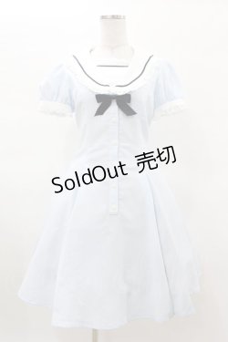 画像1: Innocent World / UVカットストライプセーラーワンピース Free サックス H-25-03-16-023-IW-OP-NS-ZH