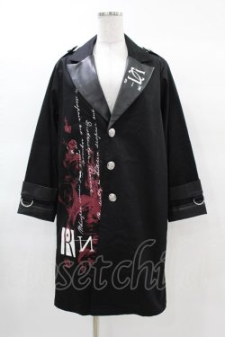 画像1: SEX POT ReVeNGe / 合皮切替ロングジャケット M 黒 H-25-03-17-1048-SP-JA-KB-ZT086