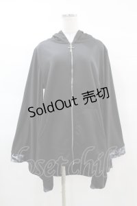 NieR Clothing / 着物風袖ZIPパーカー  黒 H-25-03-17-1050-PU-TO-KB-ZH