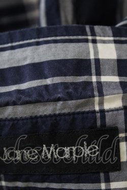 画像3: Jane Marple / フリルチェックシャツワンピース  ネイビー H-25-03-17-1021-JM-OP-KB-ZH